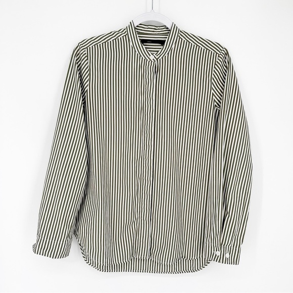 Jenni Kayne Striped Collarless Button Down Shirt - Picture 2 of 6